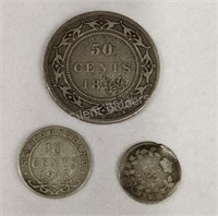 1800 & 1900 Canada Half, Newfoundland Coins