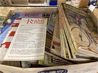 BOX OF MANY OLD READER DIGESTS  POPULAR