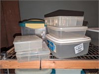 Assorted Plastic storage boxes