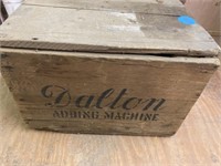WOODEN  BOX DALTON ADDING MACHINE