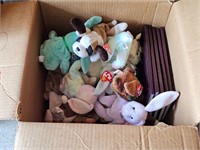 Box of Beanie Babies & 5 Journals