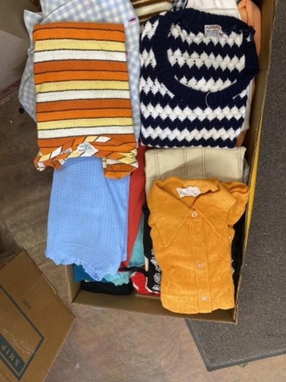 BOX OF 1960S AND 70S STORED CLOTHING
