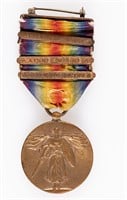 US WWI VICTORY MEDAL W/ CAMPAIGN BARS