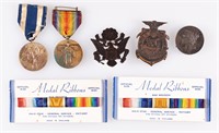 7 WWI MEDALS AND BADGES
