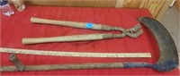 VINTAGE  SCYTHE AND OTHER HAND TOOL