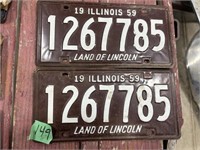 1959 Illinois License Plates