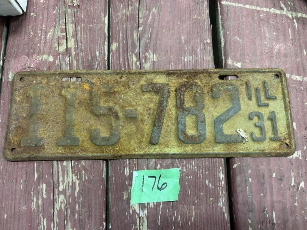 1931 Illinois License Plate