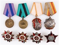 8 SOVIET MEDALS AND ORDERS