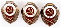 3 WWII SOVIET SNIPER RECON BADGES