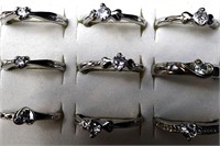 9 Ladies Silver Zirconia Diamond Rings Times The $