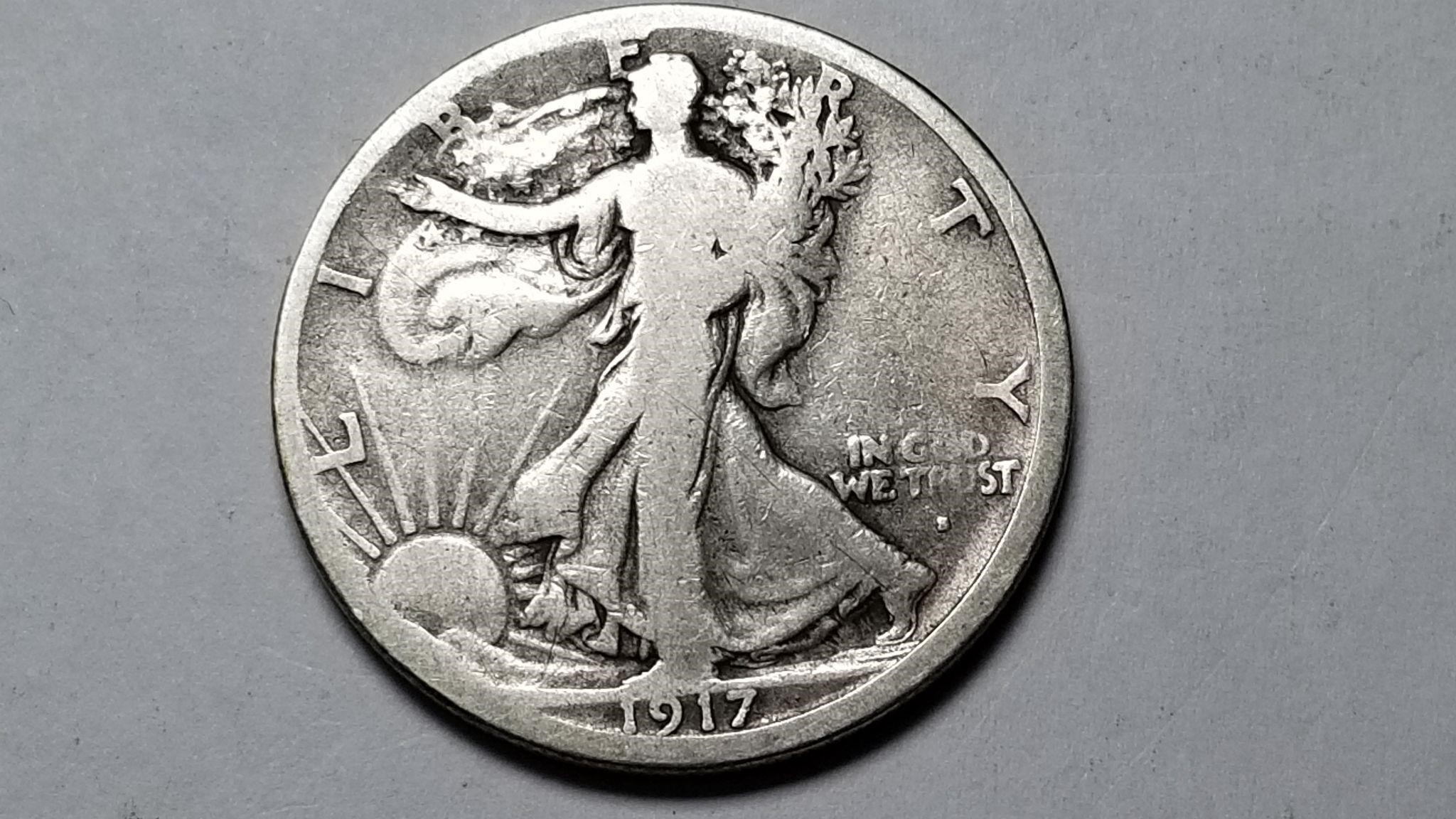 1917 S OBV Walking Liberty Half Dollar High Grade