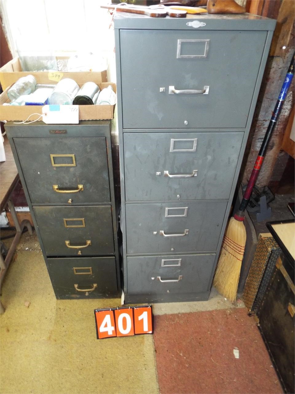 3 dr. & 4 dr. metal file cabinet