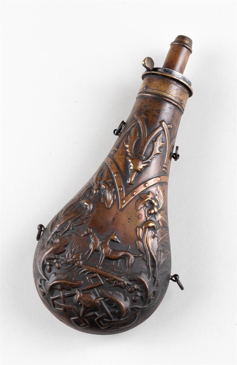 EMBOSSED COPPER POWDER FLASK