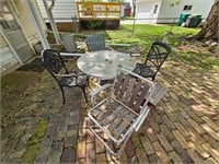 Patio Furniture, Folding Chair, Small Wood Table