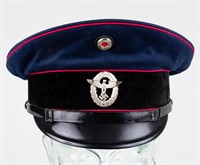 WWII GERMAN FIREMAN'S VISOR CAP