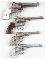 4 HUBLEY DIE-CAST CAP GUNS