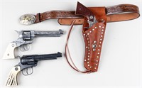 3 NICHOLS CAP GUNS AND HOLSTER