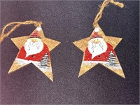 Hand Painted Wood Star Ornaments