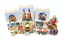 3 - Lighted Porcelain Christmas Village Pieces ++