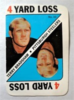 1971 Topps Terry Bradshaw 4 Yard Loss Card Game