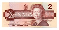 1986 Bank of Canada $2 AUH Banknote