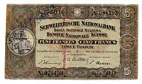 1951 Switzerland 5 Franc Note
