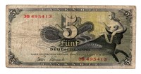 1948 Germany 5 Mark Note