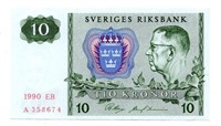 1990 Sweden 10 Kronor Note