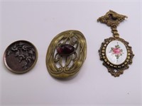 (3) vintage CostumeType Jewelry Pins 1.5~3"