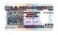 2009 Burundi 500 Francs RADAR Note