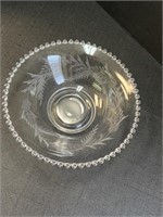 Candlewick bowl with etched design