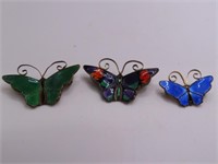 (3) Sterling DAVID ANDERSEN Signed Butterfly Pins