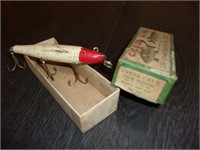 old pike fishing lure in box