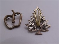 (2) Sterling SIlver Pins Tree/Apple 12g