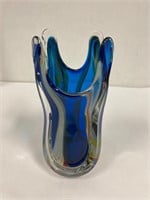 Art glass vase. 8” tall