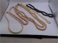 (5) quality Pearl Necklaces Sterling FIndings