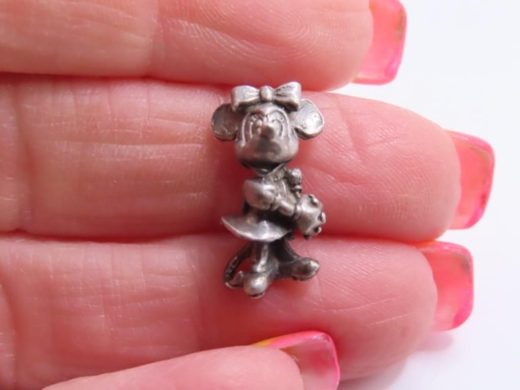 MINNIE MOUSE 3/4" Sterling Charm Pendant 2.8g