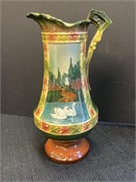Handpainted vase, approx 9in tall