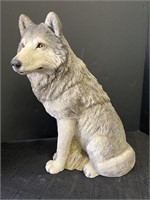 Sandicast wolf statue.  Signed by Sandra Brue