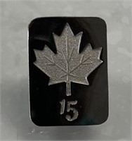 Canada Silver 15 Year Service Pin
