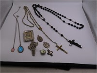 10pcs asst Religious Jewelry Rosary etc