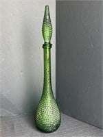 Italian Rossini Empoli Green Glass Genie Vase/