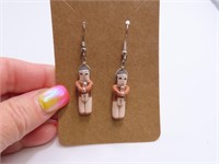NativeAmer A.C. R.B. Signed Pottery 1.25" Earrings