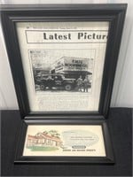 Framed Emil Roofing 1953 newspaper clipping &