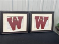 Framed Westville letterjacket letters, football &