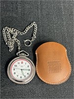 Swiss Army pocket watch with chain & case