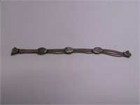 6.75" Sterling (900) Strand~Button Bracelet 15g