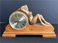 Art deco wooden mantle clock