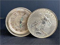 Bulova Twenty Dollar Liberty Coin Clock