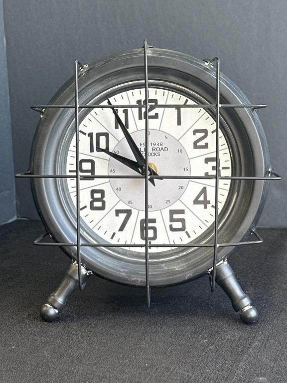 Old Road Table Top Clock, metal